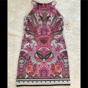 I.N.C. New pink water Lily Psly dress. New